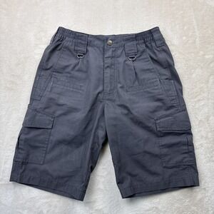 CQR Tactical Cargo Shorts Mens 30 Ripstop Stretch Elastic Waist Grey Outdoor